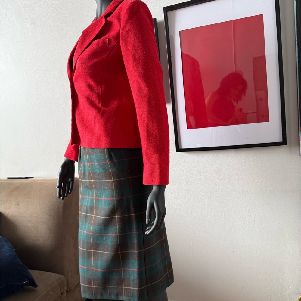 🇨🇦 Wool Plaid Pencil Skirt - Made in Canada 🍁 - Picture 12 of 12